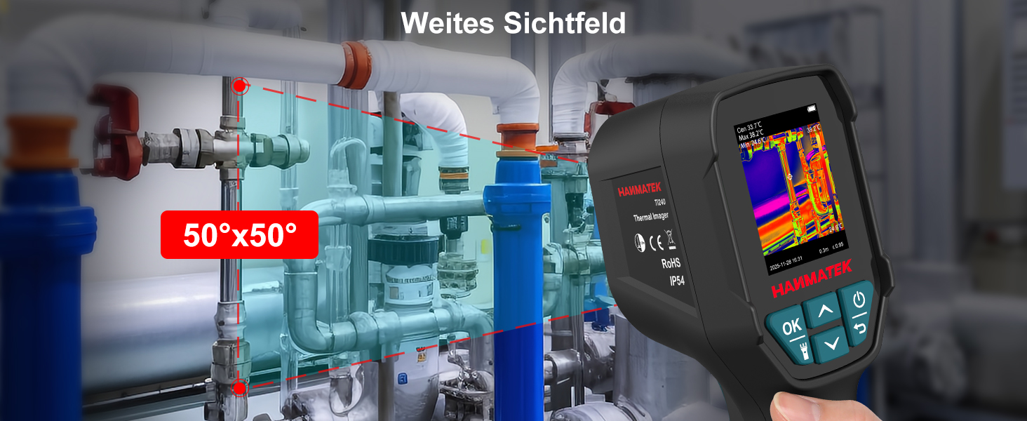 Тепловізор HANMATEK Ti240 для виявлення температурних аномалій та полювання: роздільна здатність 240x240, діапазон температур -68°F до +752°F, акумулятор