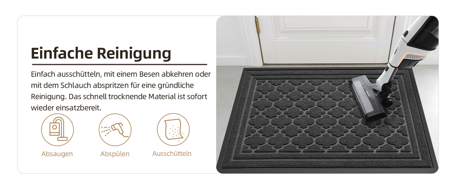 Килимок придверний Color G для вулиці 44x75 см, стійкий до зносу та вологи, протиковзний брудозахисний килим для входу, балкона та дверей (Сірий)