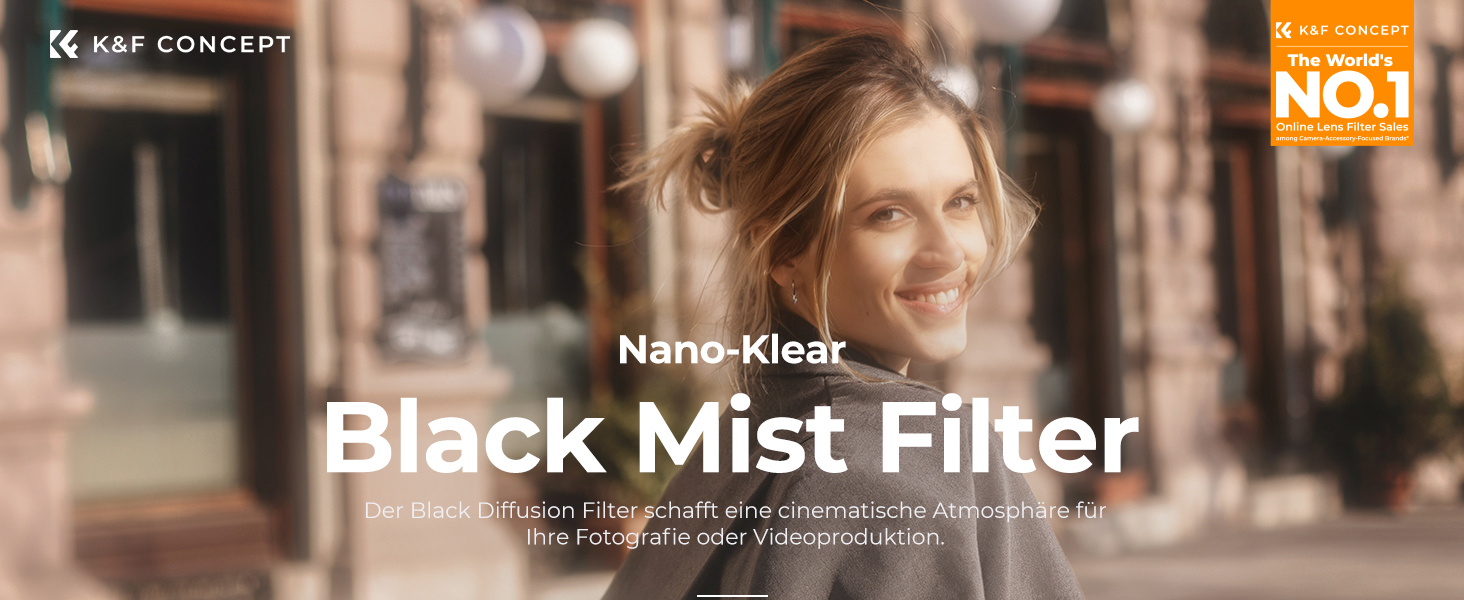 Фільтр K&F Concept 55mm Black Diffusion 1/2 для відео, портретів та блогу (K-серія)