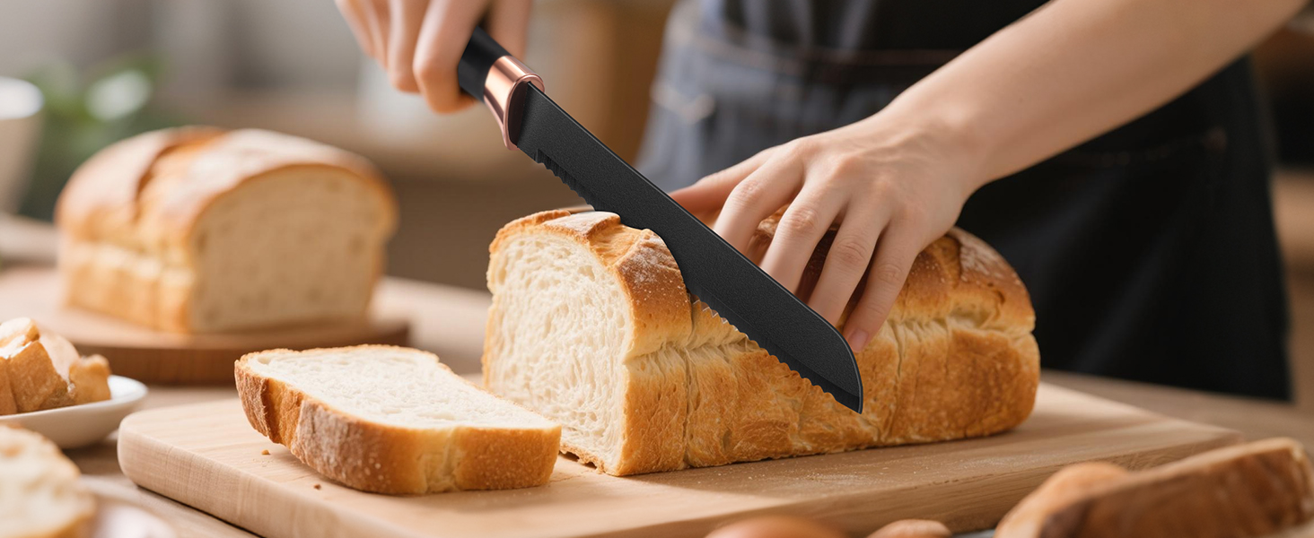 Набір ножів кухонний 6 предметів з блоком, нержавіюча сталь, білий