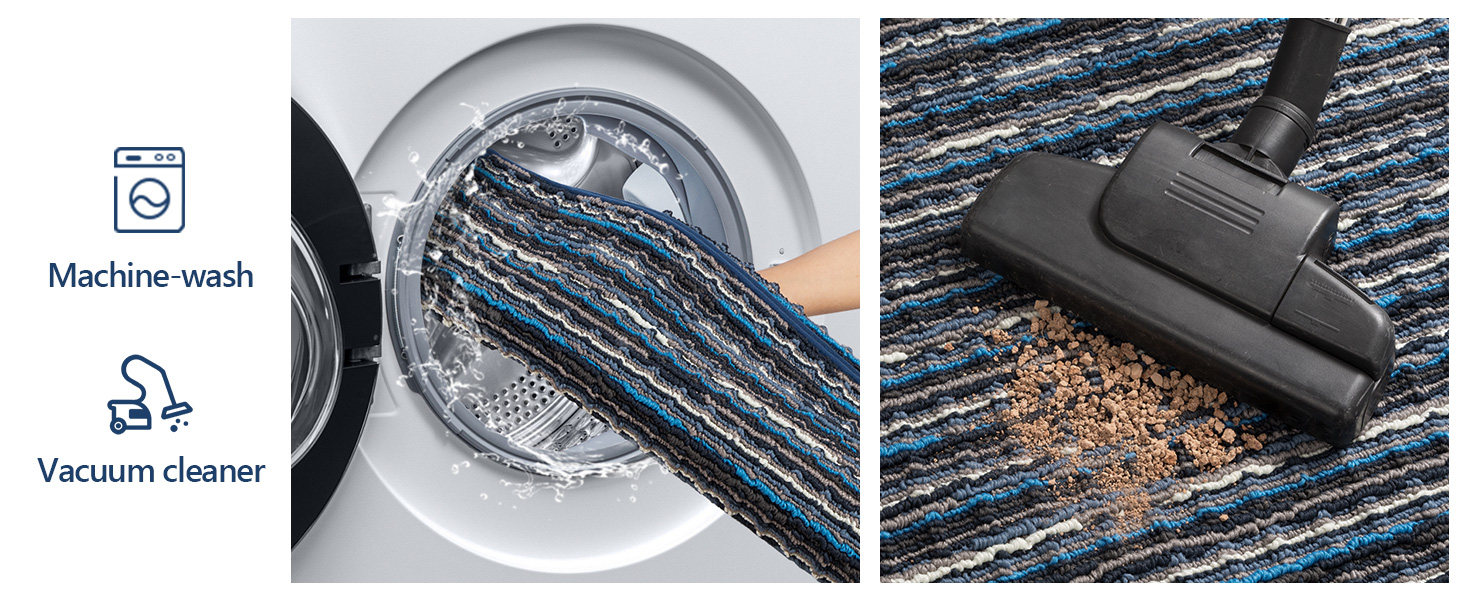 Килимок для дому 50x80 см, антиковзаючий, миючий, для входу, тераси, саду - блакитний