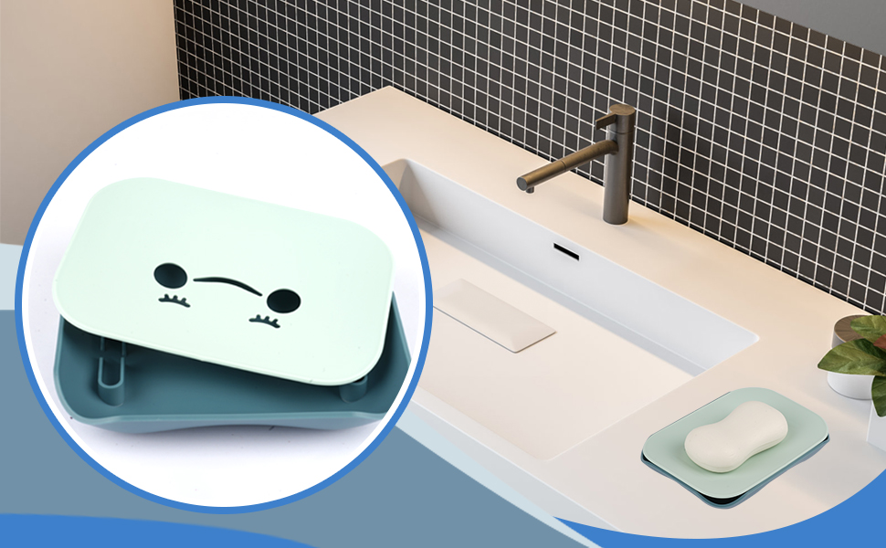 Набір з 2 мисок для мила з піддоном: милотримач для душу, мильниця для ванної кімнати та кухні