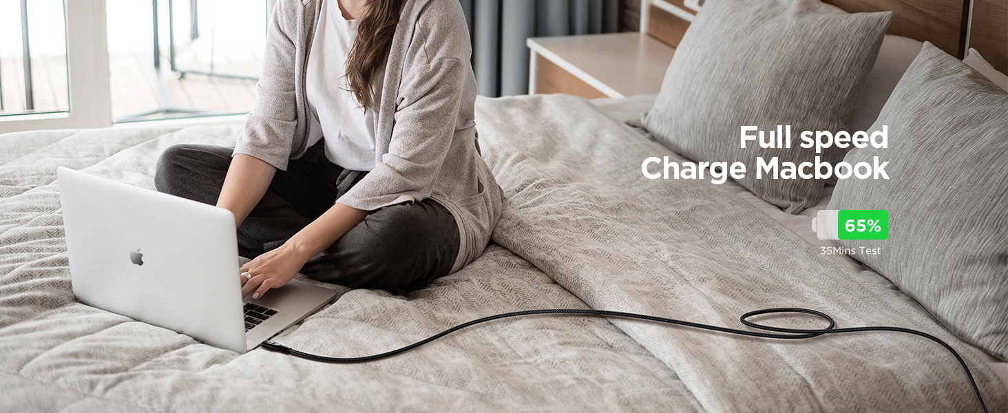 Кабель USB-C на USB-C [2 шт. 2м+2м] 100W, 5A, PD, для iPhone, Samsung, iPad, MacBook, Pixel, Switch. Чорний