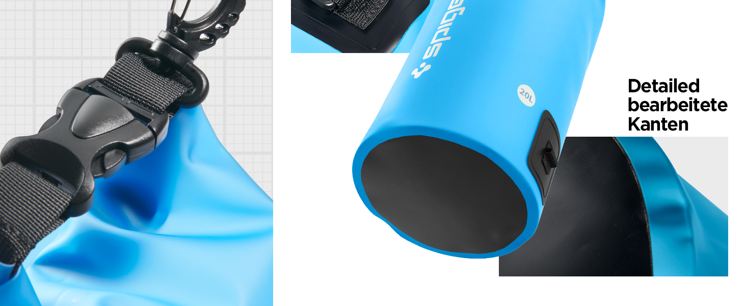 Водонепроникний набір сумок Spigen Aqua Shield 20L+2L для пляжу, плавання, кемпінгу, човна, каяка, чорний