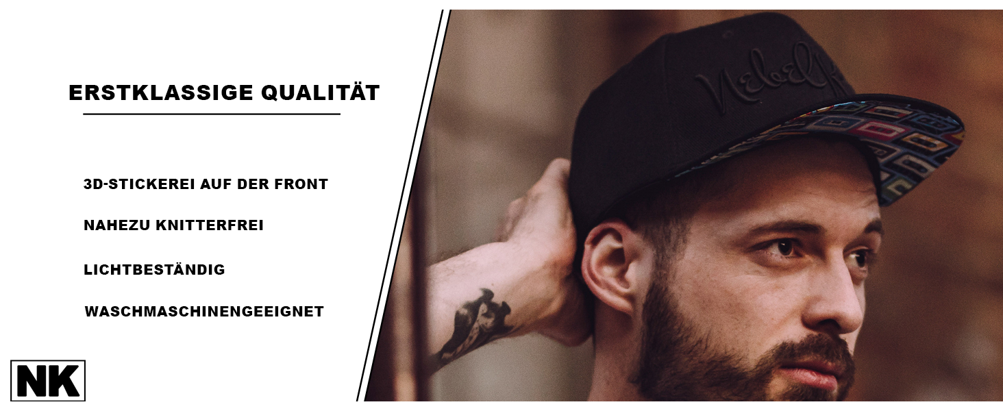 Кепка Snapback Nebelkind для чоловіків та жінок, унісекс, регульована, стильна, streetwear, бейсболка з прямим козирком, ретро (чорний, багатокольоровий)