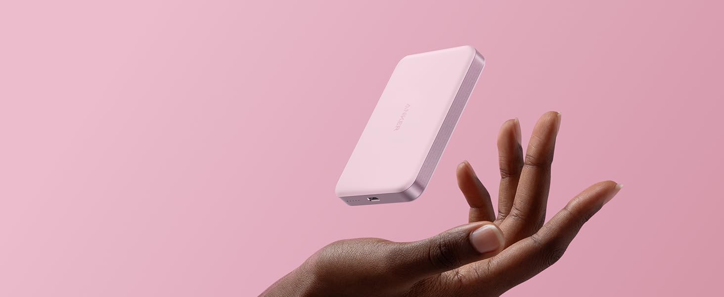Anker MagGo Powerbank 10000mAh: портативний зарядний пристрій з MagSafe для iPhone 16/15/14/13 (Рожевий)
