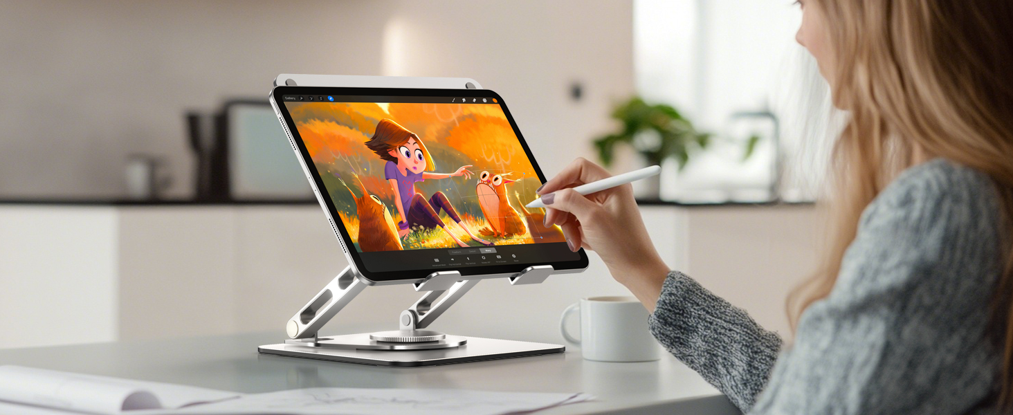 Регульована підставка для ноутбука 360° - ергономічна, до 16 дюймів, сумісна з MacBook Air/Pro