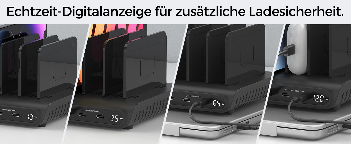 Зарядний пристрій Alxum 60W USB, 10 портів, 5V/2.4A, для телефону, планшета, Kindle - чорний