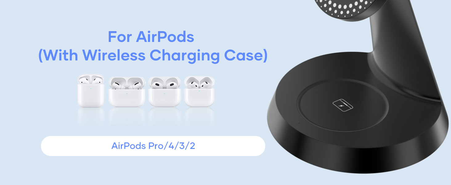 3-в-1 Індукційна Зарядка для iPhone, AirPods та Apple Watch (15W, чорний)