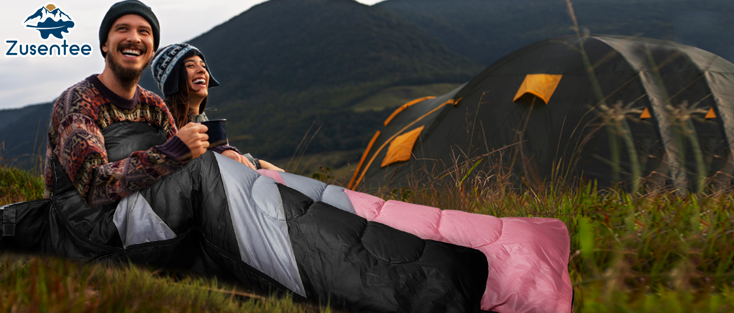 Zusentee 4-Season Sleeping Bag - Waterproof, Lightweight, Ultralight for Adults & Kids - Camping, Hiking, Travel