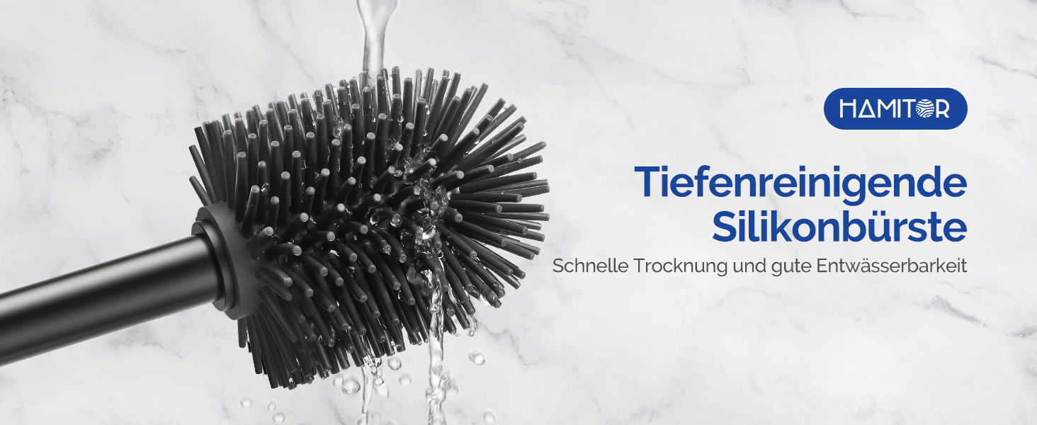 Набір для чищення унітазу HAMITOR з силіконової щітки, підставка та очищувач для краю унітазу. Набір для ванної кімнати, 1 шт., чорний