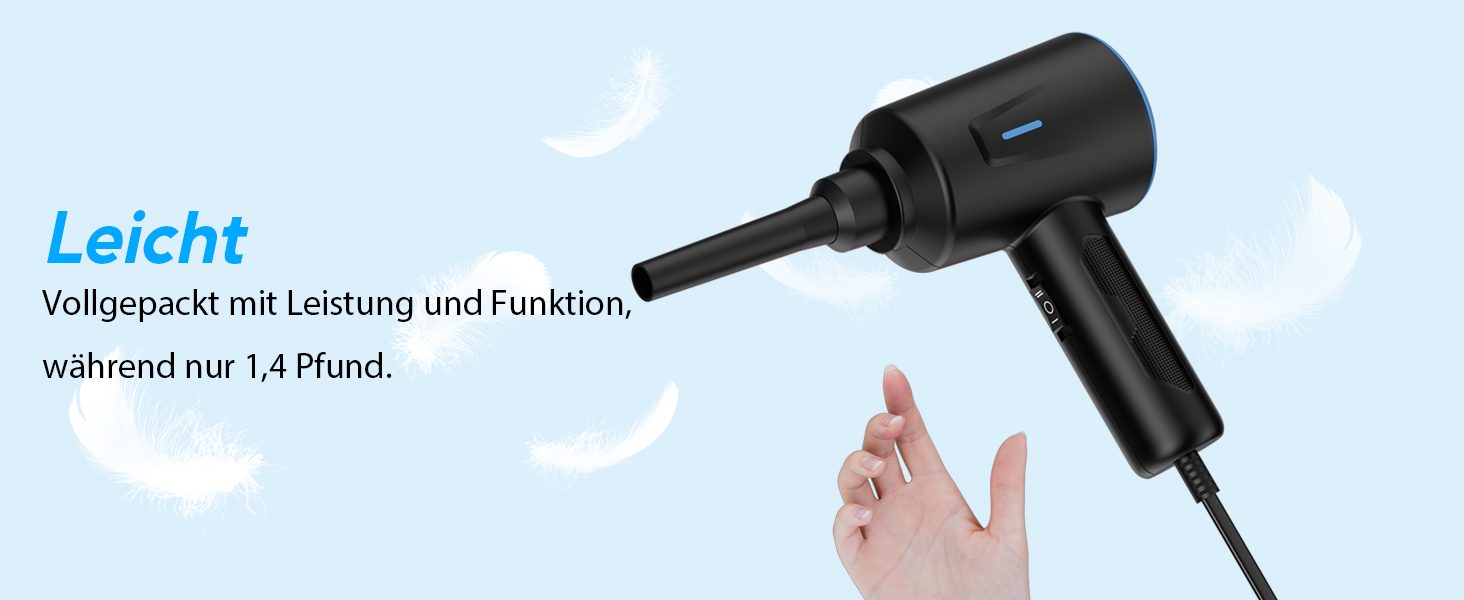 Електричний пилосос для очищення поверхонь - 500W, 5.74oz, комплект для ноутбука, клавіатури, авто, офісу (блакитний)