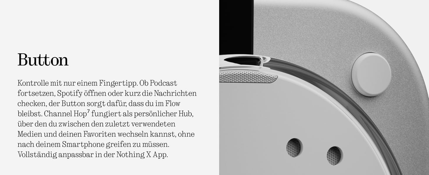 Бездротові накладні навушники Nothing Headphone (1) з активним шумопоглинанням (ANC), Hi-Res Audio, до 80 годин автономної роботи, водонепроникні, чорні