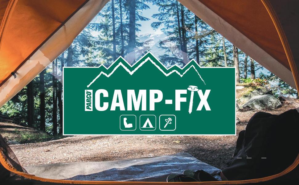 PARCO Camp-FIX Набір універсальних гвинтових кілків для намету, 16 шт, різні розміри, пластикові шайби, викрутка – аксесуари для кемпінгу