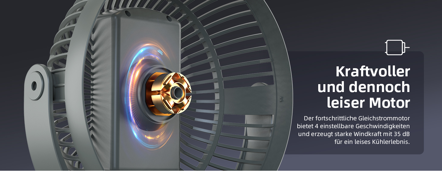 Вентилятор Koonie 10000 mAh з кліпсою, 20 см, портативний USB, акумуляторний, 4 швидкості, 360° оберт, тихий, для дому, офісу, дитячої коляски, кемпінгу, гроу-тента (блакитний)