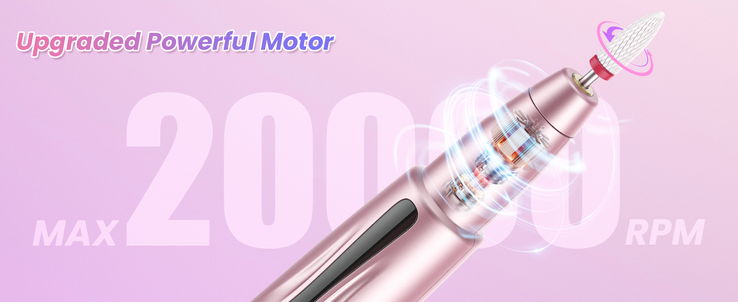 Бездротовий набір для манікюру Nagelfräser з мультифункціональною зарядкою, професійна електрична фрезер для гелевих нігтів, рожево-золотий