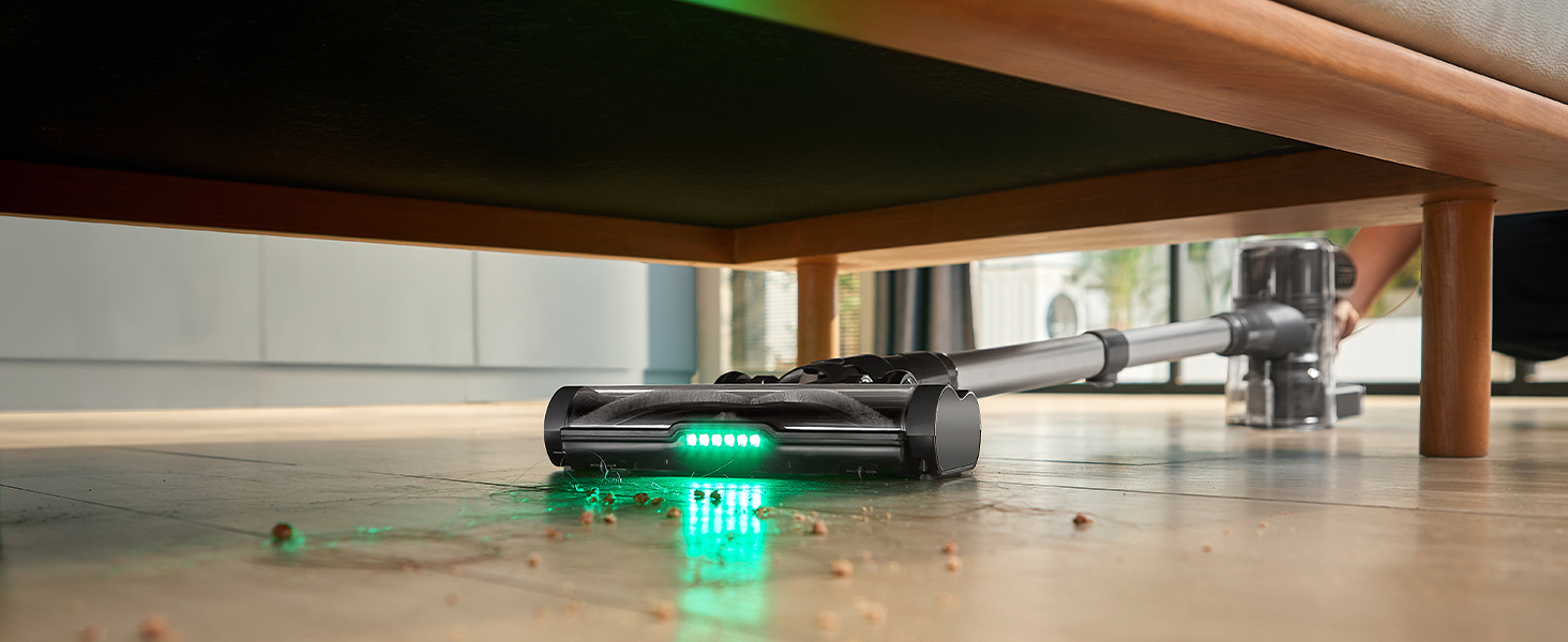 Бездротовий пилосос Ultenic U12 Tech Green Eye™ з акумулятором, 45000Pa, для твердих підлог, килимів та шерсті тварин, з автоматичним режимом та покращеною насадкою проти ковтунів