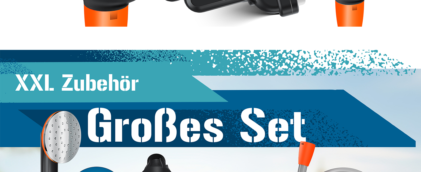Портативний душ KESSER® з акумулятором, USB зарядка, 12В помпа, для кемпінгу, авто, саду, домашніх тварин, з сумкою