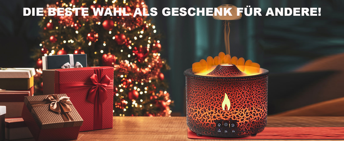 Аромадифузор Vulkan з підсвічуванням: зволожувач повітря, 300 мл, 2 режими, керування від пульта, холодний пар, для дому, фітнесу, білий