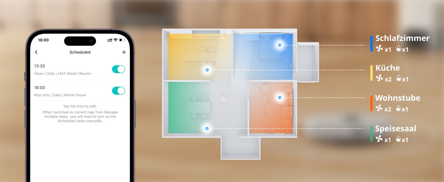 SwitchBot S1 Plus: Робот-пилосос з функцією миття підлоги - LiDAR навігація, 2700Pa, сумісний з Alexa, для твердих підлог