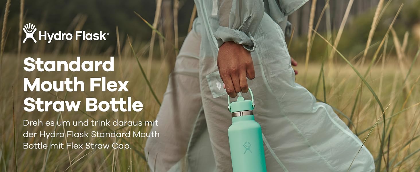 Термопляшка Hydro Flask Standard Mouth 621 мл зі сталевим корпусом та кришкою-соломинкою, вакуумна ізоляція, Birch