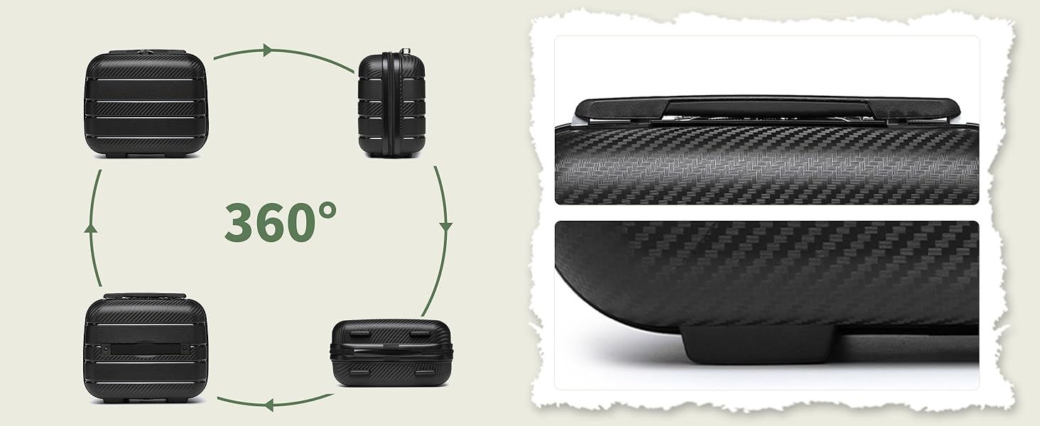 Валіза KONO Zwillingsrollen з TSA-замком, ручний багаж, білий (чорний), 35.6 см