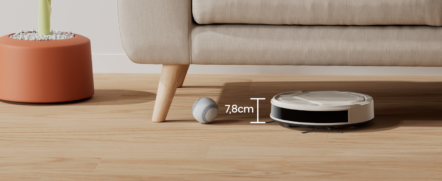 Робот-пилосос LEFANT M210P Champagnergrau: потужність 2200Pa, 120 хв роботи, Wi-Fi, для килимів, шерсті тварин та твердих підлог