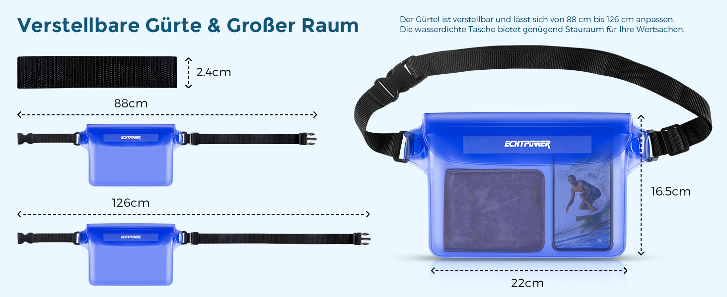 Накидка для шиї ECHTPower WPD-wasserdicht: водонепроникна, чорно-синя, унісекс