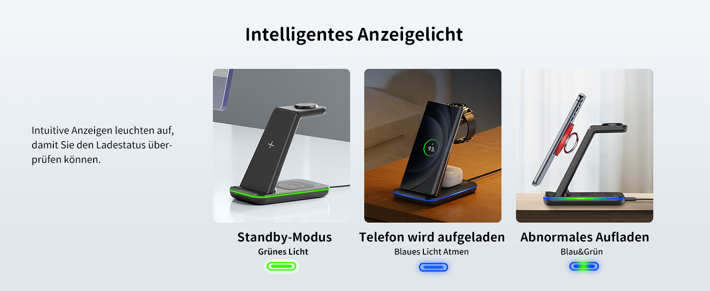 Бездротова зарядка JoyGeek 3-в-1 для Samsung Galaxy S25/S24/S23/S22/Z Flip/Fold, Galaxy Watch Ultra/8/4, Galaxy Buds - Чорний