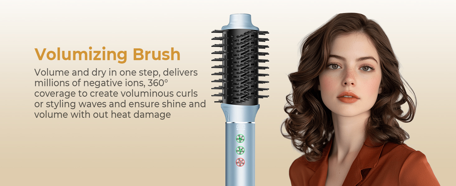 Набір для укладки волосся 7 в 1 OKWRAP Airstyler: фен, плойка, щітка для випрямлення, іонізація, 110000 об/хв, сірий/срібний