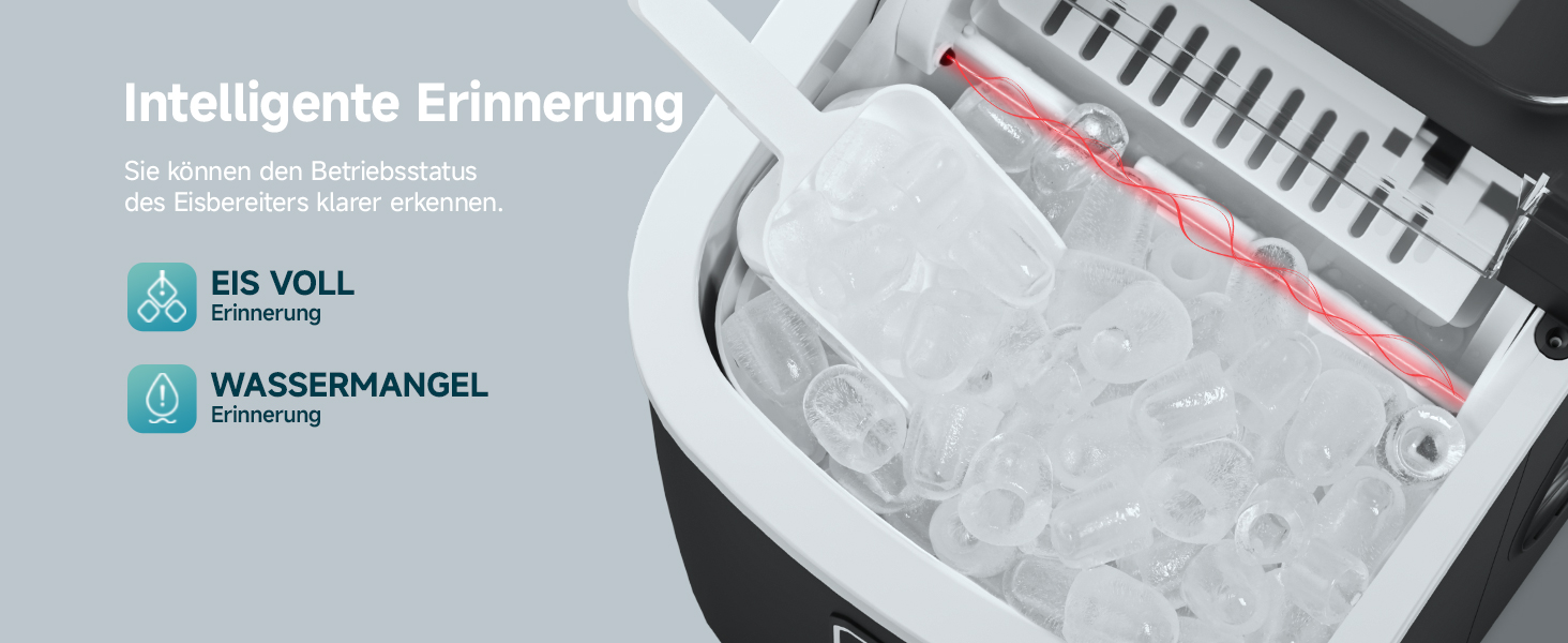EUHOMY Ice Maker - Compact Portable Ice Machine for Home & Kitchen - Makes 9 Cubes in 6 Minutes, 12kg/Day, Self-Cleaning, 2 Sizes, Black, 1.2L
