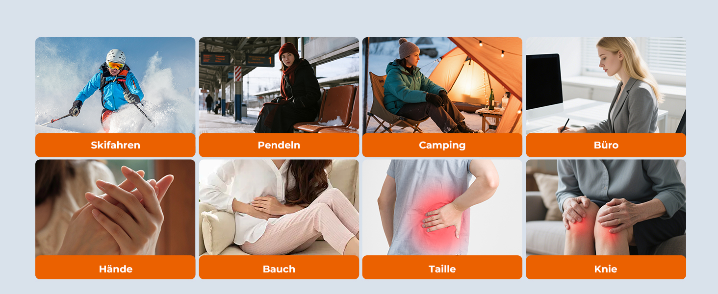 Електричні нагрівачі для рук 2-в-1 з магнітом - 6000 mAh, USB, для кемпінгу