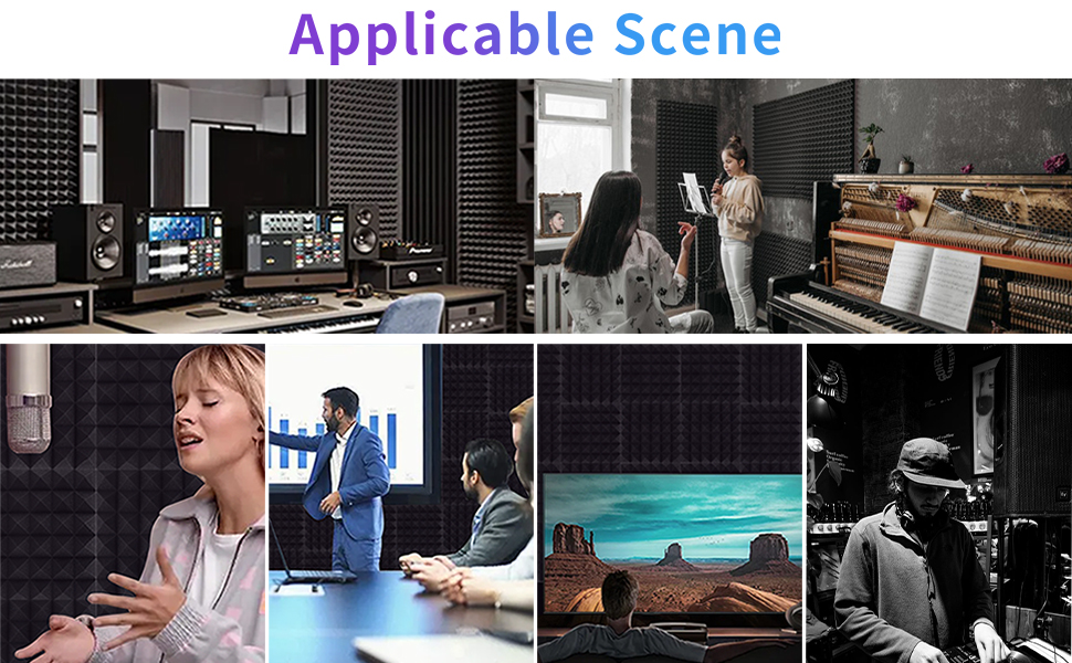 Акустичний поролон для шумоізоляції стін, панелі зі звукопоглинаючого пінопласту високої щільності для студії запису, офісу та танцювального залу, 30x30x5 см, 12 шт.