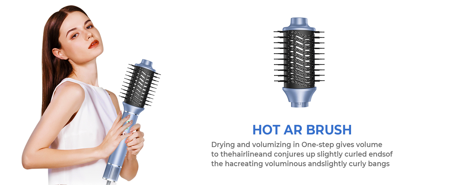 Airstyler 5 в 1: Фен, плойка, щітка, стайлер для волосся з іонною технологією 110000 U/Min, сірий