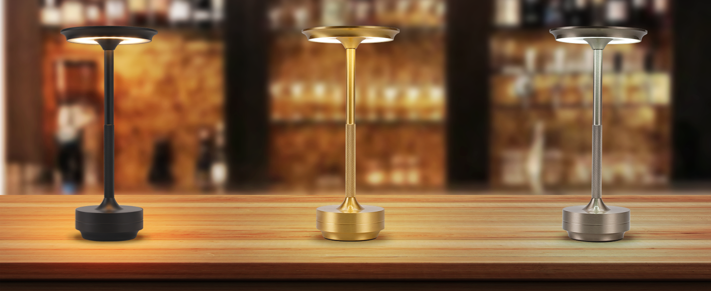 Настільна лампа бездротова LED з сенсорним керуванням, диммуванням та USB зарядкою, нікель, 2 шт. для вітальні, спальні, дитячої кімнати