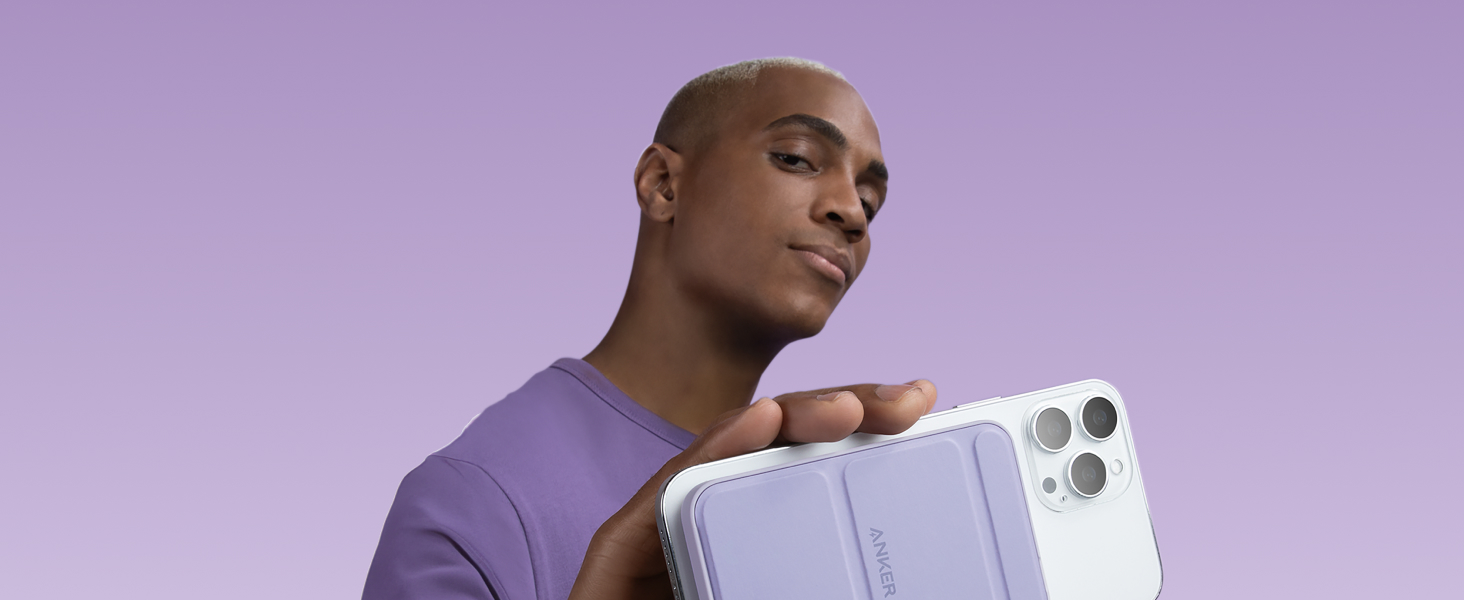 Anker MagGo Powerbank 5000mAh з магнітним з'єднанням, USB-C, для iPhone 17/16/15/14/13/12 (лавандовий)