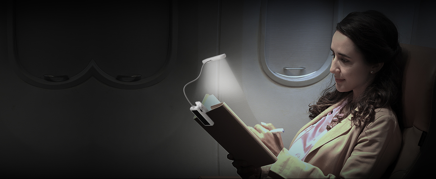 Ліхтар для читання LQWELL на шию, LED, 3 кольори/яскравість, гнучкий, акумуляторний, для читання, в'язання, рукоділля (білий, прямокутний - 3 шт)