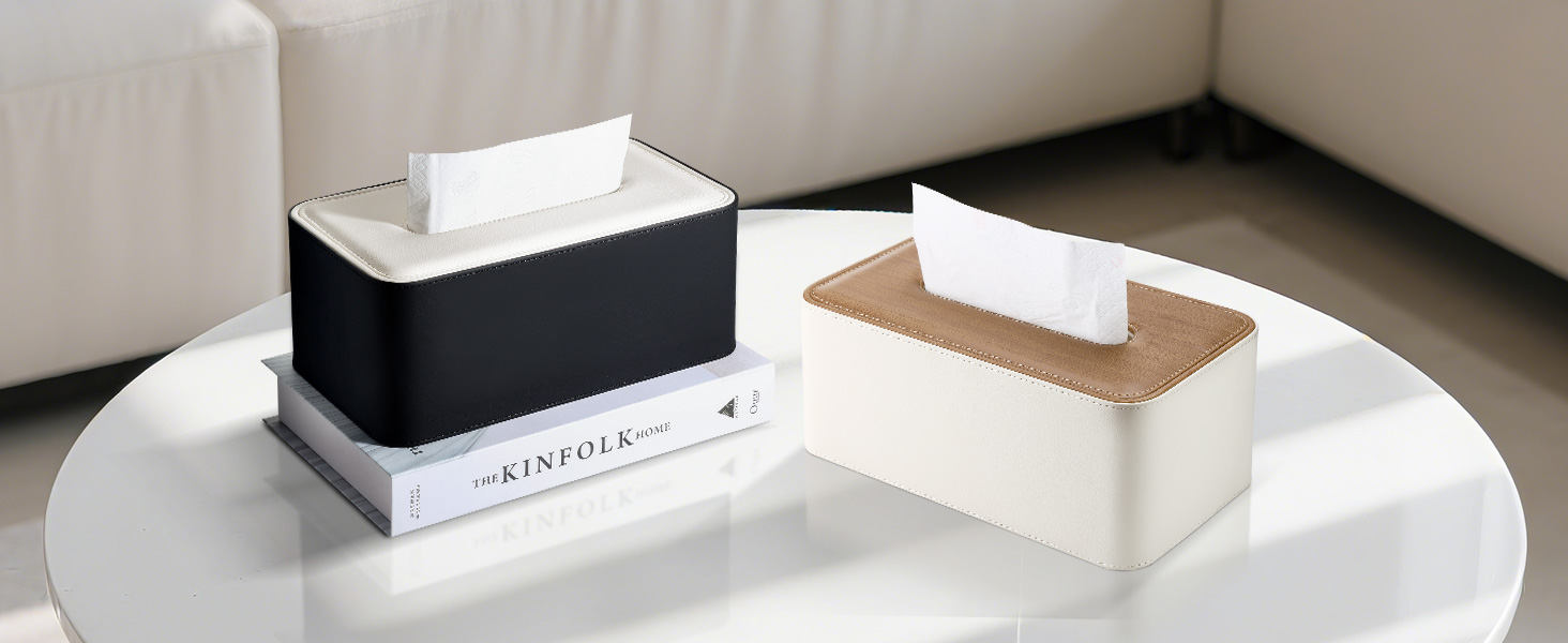 Стильна коробка для серветок з PU шкіри KingFOM - для офісу, авто, дому (C-Бежевий)