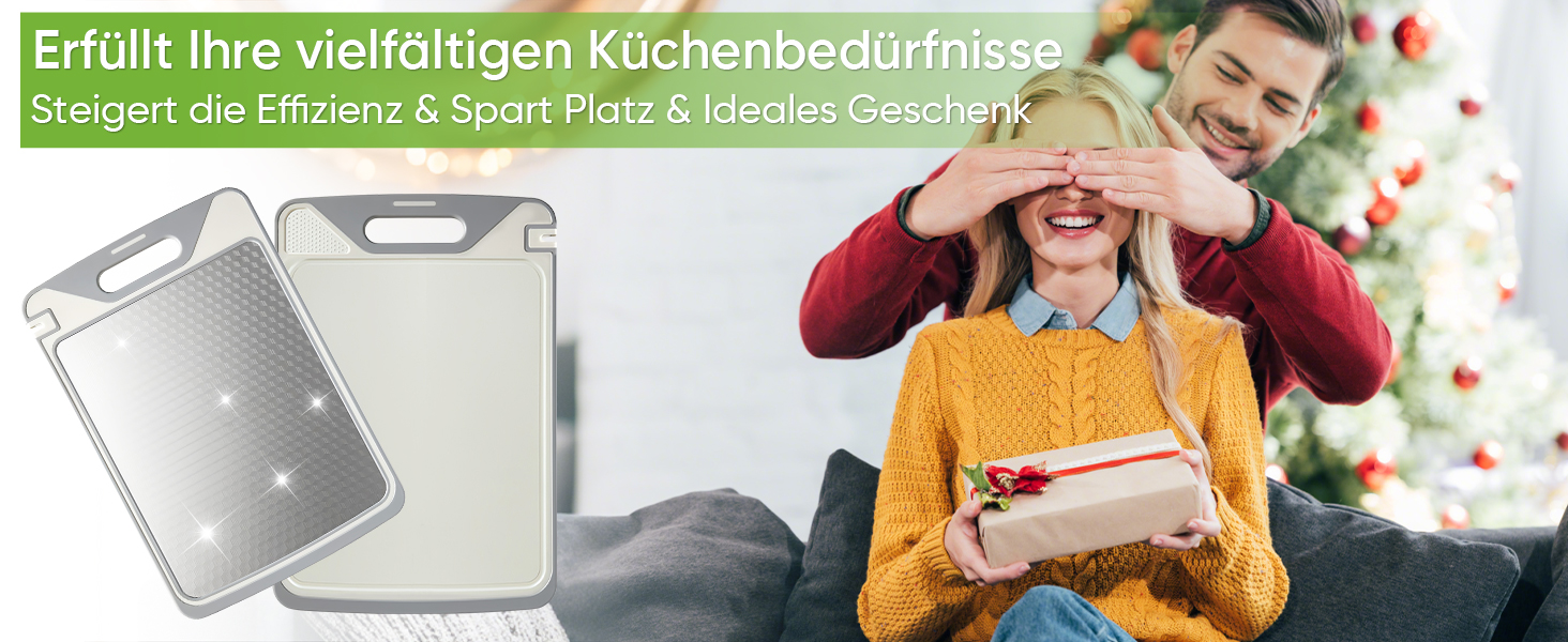 Ніжне дерев'яне обробне дошка з нержавіючої сталі, двостороннє, з силіконовим краєм, для кухні, з жолобками для соку, антипригарне, для захисту ножів