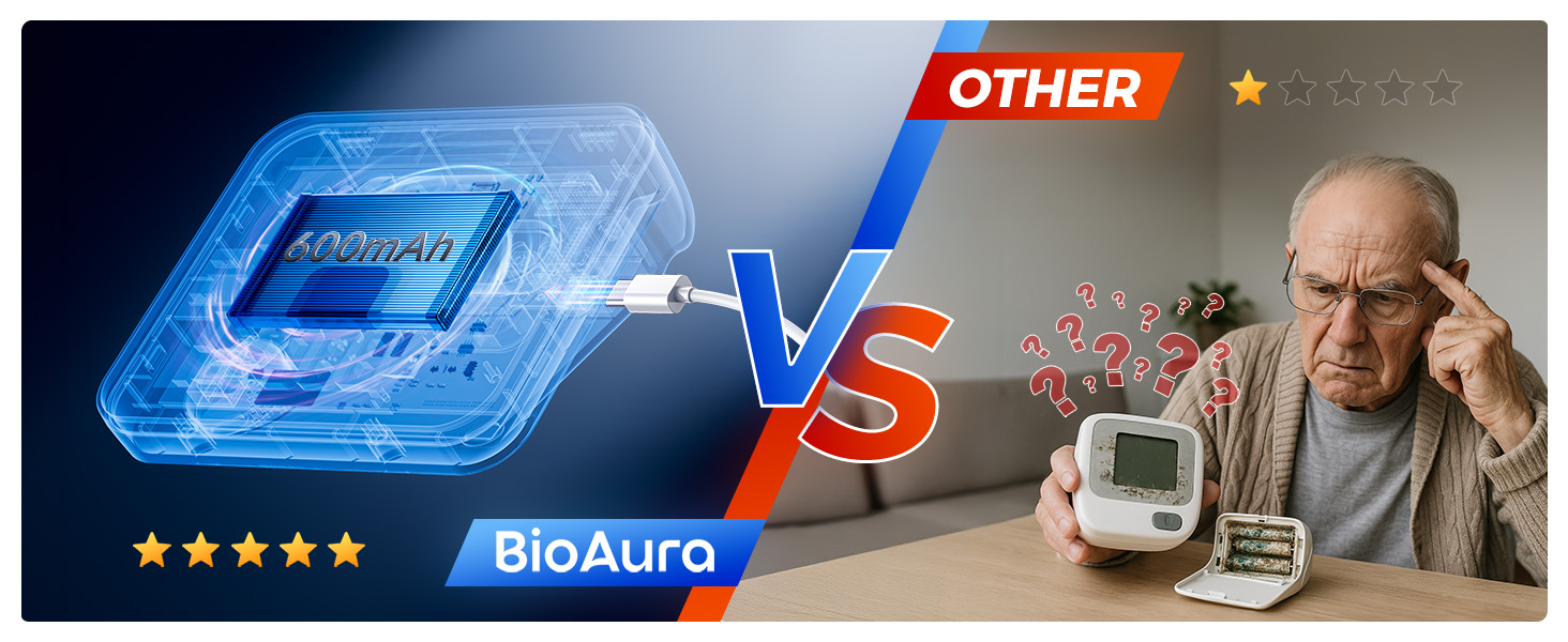 Тонометр на плече Oberarm з голосовим оповіщенням, LED-дисплеєм, для обхвату плеча 22-42 см, пам'ять на 3 користувача, зарядка Type-C, чорний