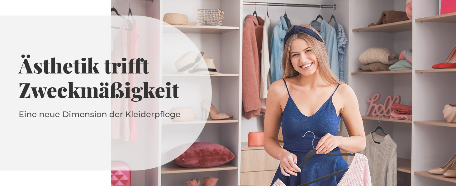 Плечики для одягу з оксамиту, 20 шт. - Плечики для економії місця, нековзні, міцні, 360° обертання - для сорочок, костюмів, светрів, штанів, 20 шт. (Чорний, 50 шт.)