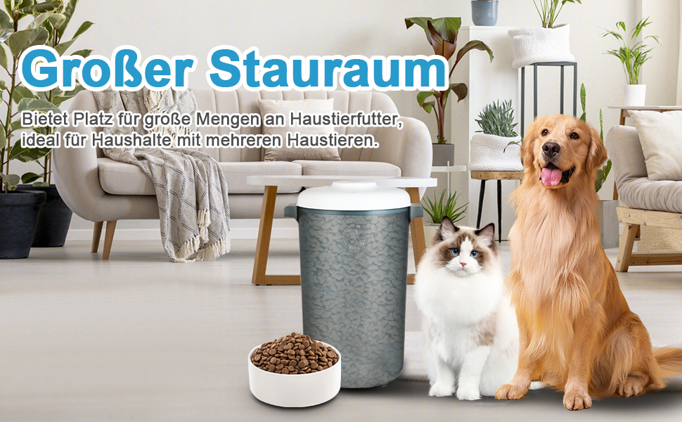 Контейнер для корму EFIL Vakuum – вакуумний контейнер для кормів для собак, котів та птахів, BPA-free, 24 л