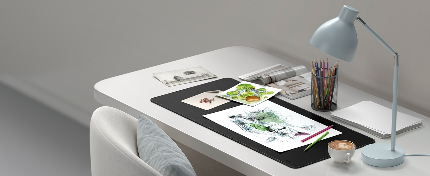 Килимок для миші SATECHI преміум PU шкіра, великий, чорний 68x31.5 см – для офісу та дому