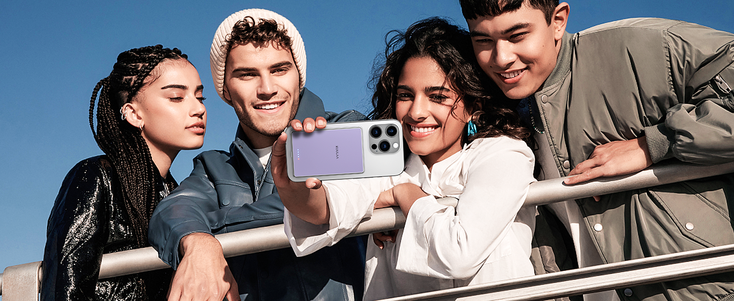 PowerBank Kuulaa Ultra Slim 5000 mAh з MagSafe, Type-C 20W, Швидка зарядка, 7.2 мм, для iPhone 16/15/14/13/12 (фіолетовий)