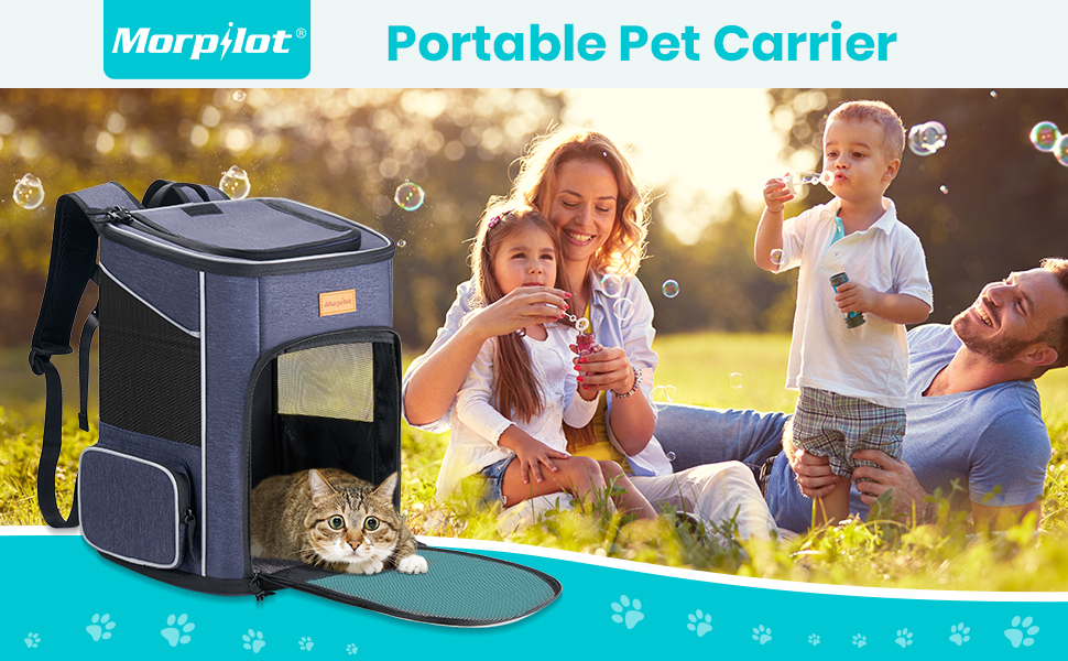 Рюкзак-переноска для котів та маленьких собак Morpilot, 7 кг, Denim Blue, 32x28x42 см