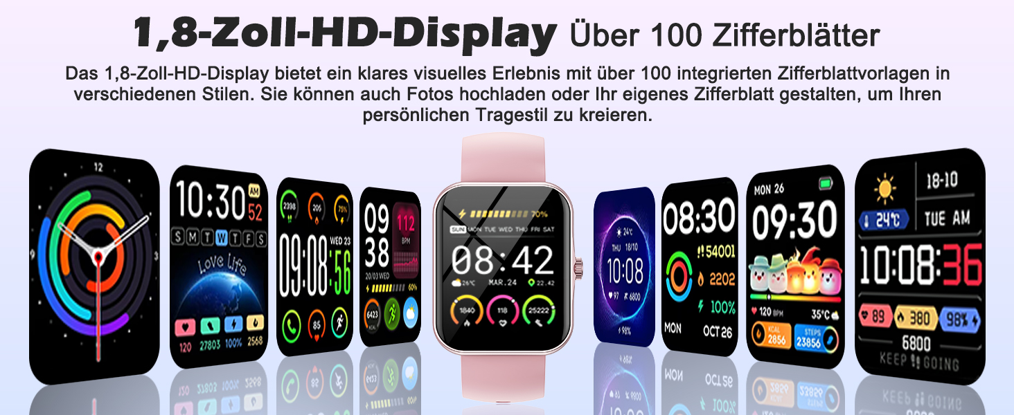 Дитячий розумний годинник-фітнес-трекер Kinder з 1.83' HD екраном, крокоміром, IP68 водонепроникністю, 120 спортивними режимами, монітором сну та будильником для дітей 5-16 років (блакитний)