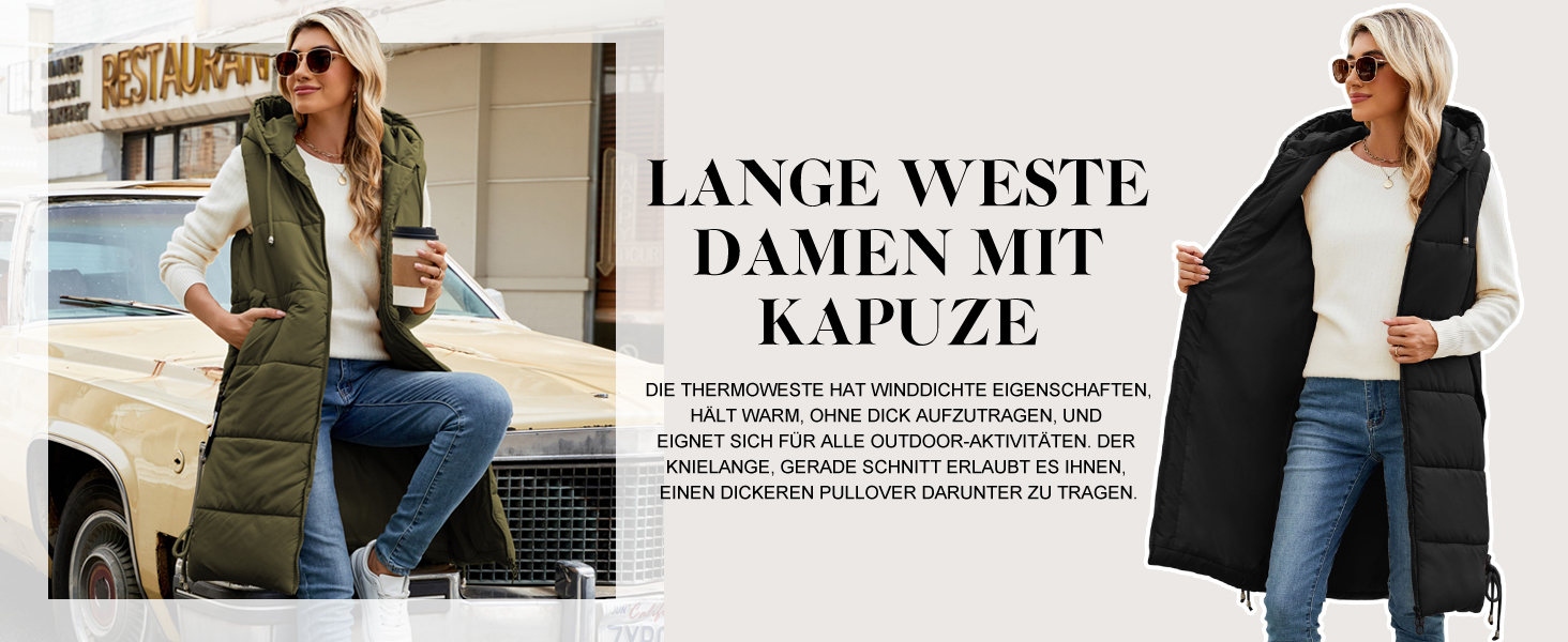 Жіноча/Чоловіча тепла стьобана жилетка Vancavoo з капюшоном, зимова жилетка, легка, чорна