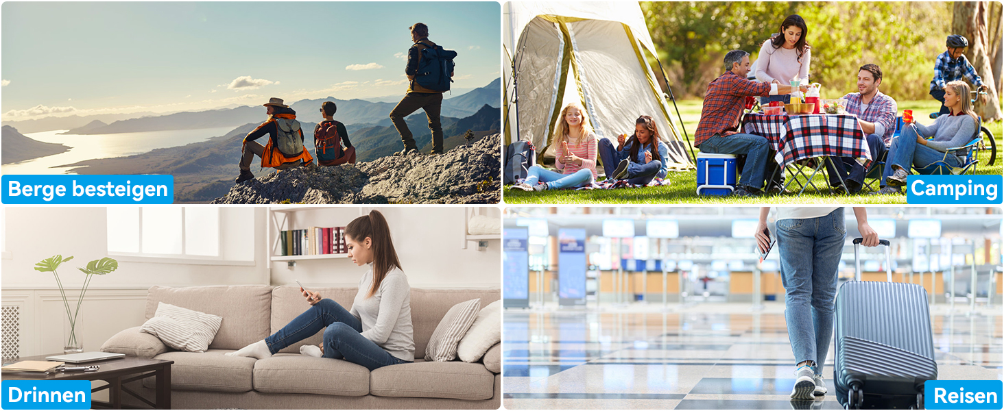 Power Bank AsperX 10000mAh (2 шт.) з USB-C, 4 порти, чорний+білий, для iPhone, iPad, Huawei, Tablet