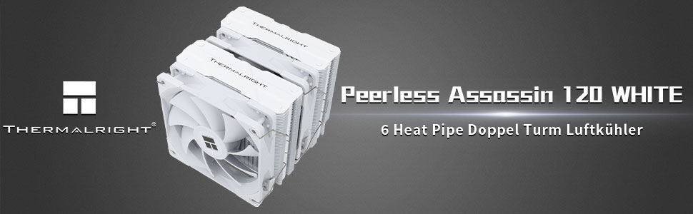 Thermalright Peerless Assassin 120 White ARGB - Кулер для CPU з 6 тепловими трубами та двома вентиляторами 120mm