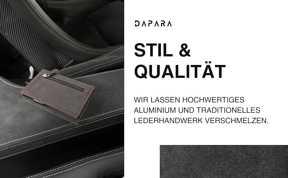 Чоловічий гаманець DAPARA | Тонкий гаманець з відділом для монет та RFID-захистом | Портмоне для чоловіків | Для 12 карт | Гаманець з карбоновим покриттям, червоний (мікрофібра)